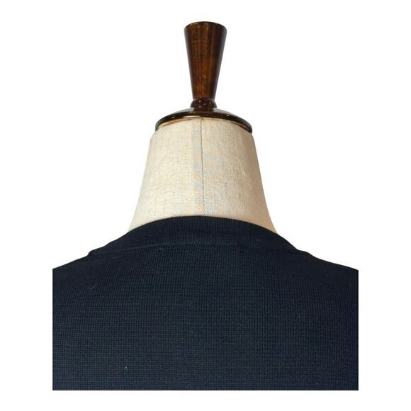 Zara Sweater Women Small Black Knit Crew Neck Striped Trim Top Nautical Preppy - Picture 5 of 9